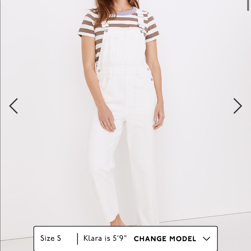 Madewell Straight leg white overalls